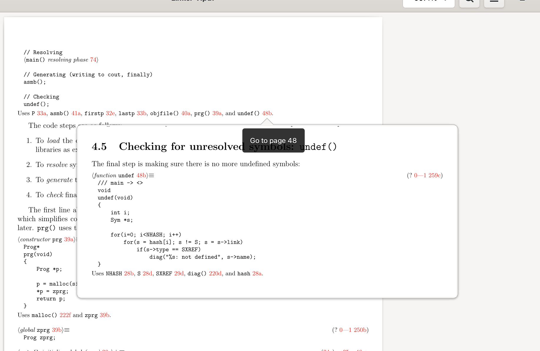 Linker book in Evince with clickable cross-references